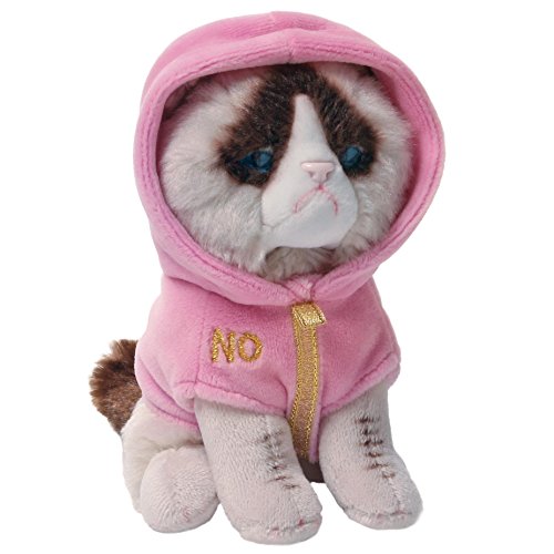 Gund, Peluche de gato gruñón "Grumpy Cat" con sudadera rosa, Enesco