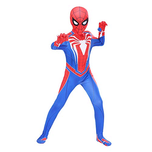 GUOHANG Traje de Spiderman niños Adultos 3D Anime Spiderman Traje Traje Medias Escenario Rendimiento casero Disfraces de Halloween Carnaval Cosplay disfrazaje Fiesta,Style 4,120~130CM