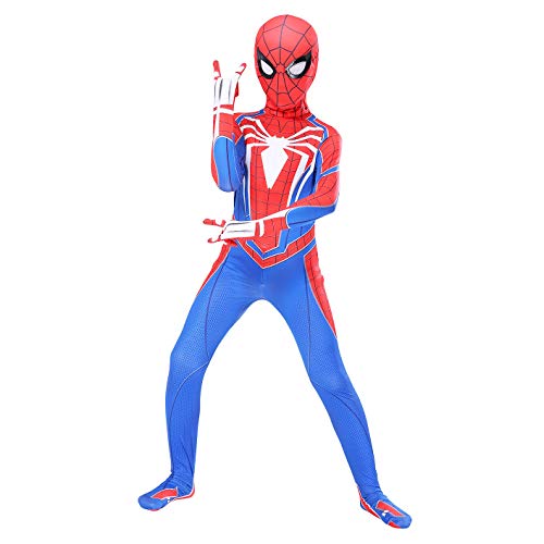 GUOHANG Traje de Spiderman niños Adultos 3D Anime Spiderman Traje Traje Medias Escenario Rendimiento casero Disfraces de Halloween Carnaval Cosplay disfrazaje Fiesta,Style 4,120~130CM