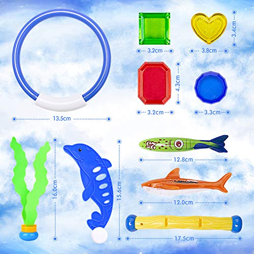 GVOO Juguete Acuático para Piscina,Juguetes de Buceo, Juego Piscina,Conjuntos de Juegos de Agua,Aventura Subacuática Verano Divertidos Juego,Gorro de Natación,Regalo para niños