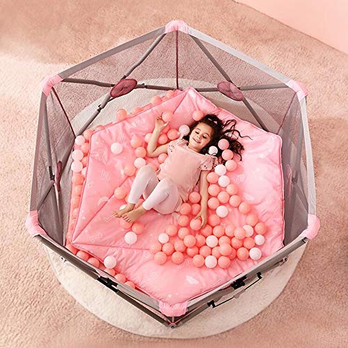 GXYAWPJ Kids Ball Pit, Valla para Niños, Valla De Malla para Niños, Piscina De Pelota Marina Plegable, Instalación Gratuita, 146 × 77 Cm (Color : Pink)