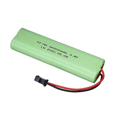 GzxLaY Batería de Respaldo de Alto Rendimiento 4.8v 3000mah NiMH Batería para RC Juguetes Coches Tanques Robots Barcos Pistolas 4.8v Batería Recargable 4 Pilas AA Pack-1Pcs ( Color : 2pcs )