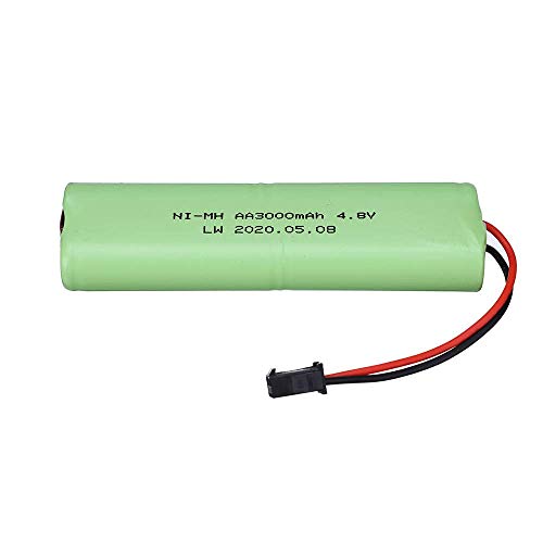 GzxLaY Batería de Respaldo de Alto Rendimiento 4.8v 3000mah NiMH Batería para RC Juguetes Coches Tanques Robots Barcos Pistolas 4.8v Batería Recargable 4 Pilas AA Pack-1Pcs ( Color : 2pcs )