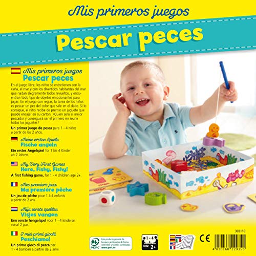 HABA Primeros Pescar Peces-ESP (303110), emocionante Pesca con Figuras Colores, Juego Educativo y Juguetes de Madera, a Partir de 2 años