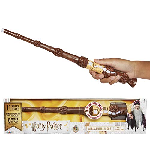 HARRY POTTER Varita Magica Con Hechizos Interactive Wizard Wand Exclusive Wave Dumbledore 38 cm, multicolor, Talla única (Elbenwald 73212) , color/modelo surtido