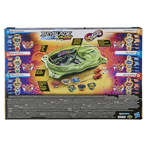 Hasbro Beyblade Burst Rise Hypersphere Extreme Challenger Battle Set – Exclusivo Set con Beystadium Arena 6 giroscopios y 2 lanzadores