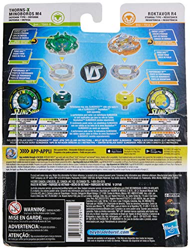 Hasbro Beyblade Burst Turbo SlingShock Dual Pack Roktavor Thorns-X Minoboros