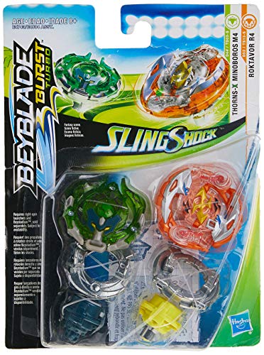 Hasbro Beyblade Burst Turbo SlingShock Dual Pack Roktavor Thorns-X Minoboros