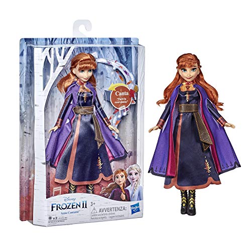 Hasbro Disney Frozen – Anna Cantante, muñeca electrónica con Vestido Morado, Inspirada en la película Frozen 2, Multicolor, E6853IC0