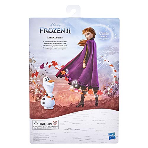 Hasbro Disney Frozen – Anna Cantante, muñeca electrónica con Vestido Morado, Inspirada en la película Frozen 2, Multicolor, E6853IC0