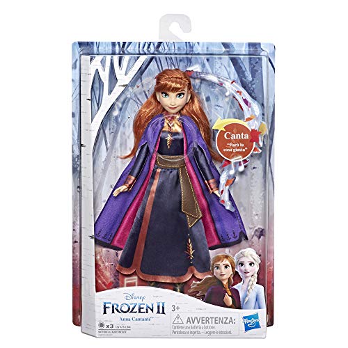 Hasbro Disney Frozen – Anna Cantante, muñeca electrónica con Vestido Morado, Inspirada en la película Frozen 2, Multicolor, E6853IC0