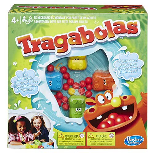 Hasbro Gaming 48380B09 Tozudo Juego de Mesa para niños de 4 años y más + Tragabolas (98936B09)