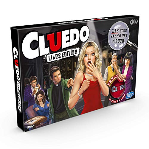 Hasbro Gaming Juego de Mesa Cluedo Liars Edition, Juego de Misterio de Asesinato para niños a Partir de 8 años; exponer Detectives deshonestos con el botón mentiroso