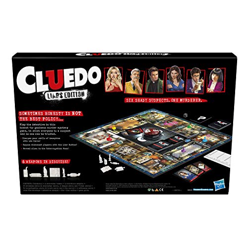 Hasbro Gaming Juego de Mesa Cluedo Liars Edition, Juego de Misterio de Asesinato para niños a Partir de 8 años; exponer Detectives deshonestos con el botón mentiroso