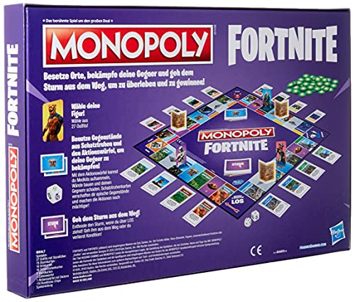 Hasbro Gaming- Monopoly Fortnite Edition Juego de mesa para videojuegos, a partir de 13 años, Color (E6603398) [Version Alemana]