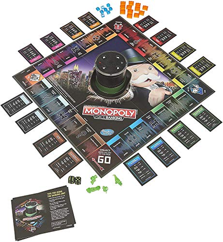 Hasbro Gaming- Monopoly Voice Banking Electrónico Juego de mesa familiar para edades de 8 y más, Idioma Inglés, Multicolor (E4816) , color/modelo surtido