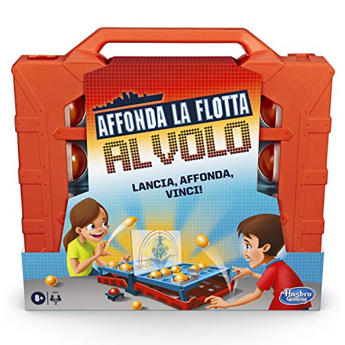 Hasbro Gaming - Se Hunde la Flota al Vuelo (Juego en Caja – versión en Italiano) Variante del clásico Juego en Caja Hunde la Flota.