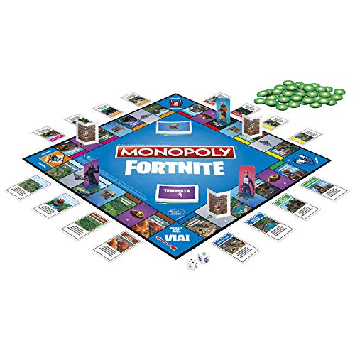 Hasbro - Juego de Mesa Monopoly, edición Fortnite, Idioma español no garantizado Versión en Italiano Multicolor