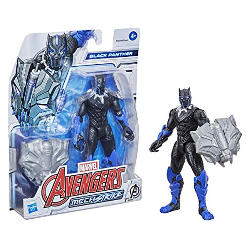 Hasbro Marvel Avengers - Figura Mech Strike de Pantera Negra de 15 cm con Accesorio Mech de Batalla - para niños de 4 años en adelante