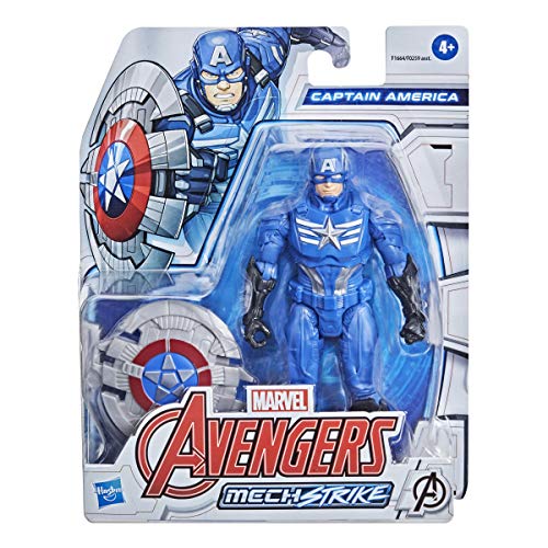 Hasbro Marvel Avengers - Figura Mech Strike del Capitán América de 15 cm con Accesorio Mech de Batalla - para niños de 4 años en adelante