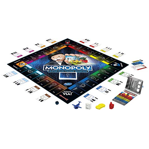 Hasbro Monopoly Super Electronic Banking (Juego en Caja con Lector electrónico Hasbro Gaming, versión en Italiano)