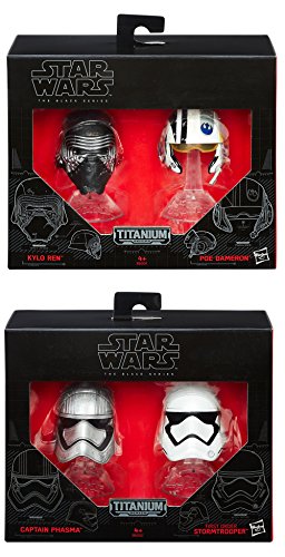 Hasbro Star Wars Black Series 4 Cascos diecast Titanium Collection