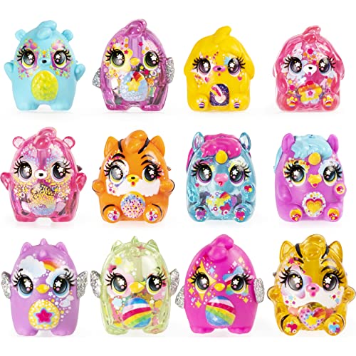 Hatchimals 6054178 CollEGGtibles, Limmy Edish Glamfetti Paquete de 12 cajas de huevos con 12 exclusivos, multicolor , color/modelo surtido