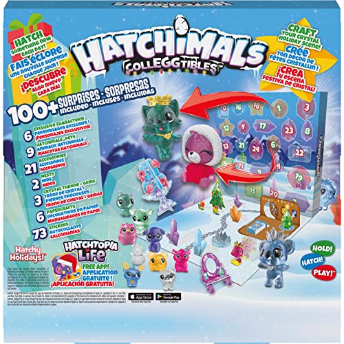 Hatchimals CollEGGtibles - Calendario de Adviento con Personajes exclusivos y Accesorios para Manualidades de Papel, para Edades de 5 años en adelante