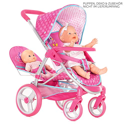 Hauck Silla de paseo muñecas gemelar Malibu Duo, Rosa