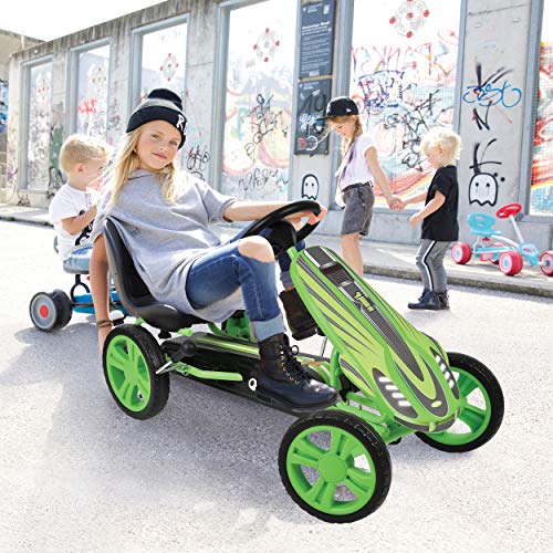 Hauck Toys For Kids Kart a Pedales Speedster - Go Kart con Freno de Mano y Asiento Ajustable para niños a Partir de 4 años (Verde)