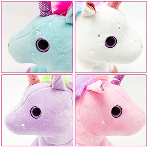 Heionia Unicornio Peluche Muñeco 9IN Super Lindo Unicornios Juguete para Niñas Muñeco de Animal Peluche Suave Cojín Almohada de Peluche Unicornio con Alas Regalos para Niños, 23CM (Rosa)