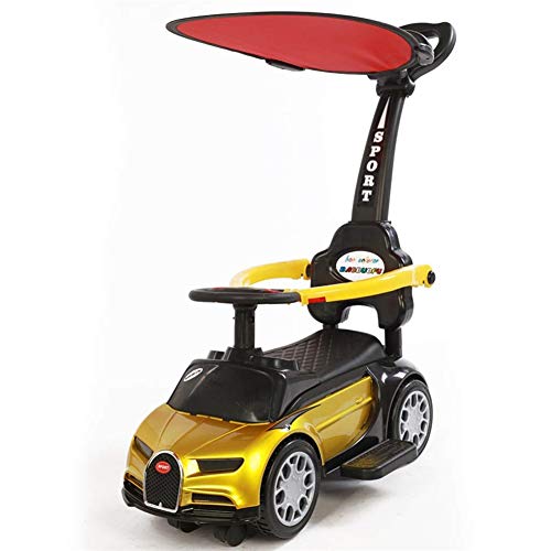 Hejok NiñOs Swing Car, Patinete De Bebé con MúSica Barandilla Giratoria Coche NiñOs Yo Car Walker Scooter De Cuatro Ruedas Twist Swing Cars, Yellow