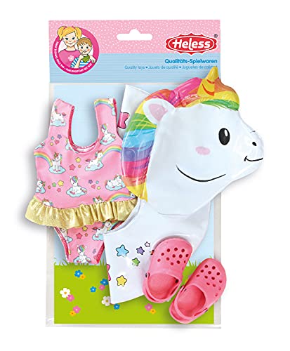 Heless- Set de natación para muñecas, unicornio Henri, Color carbón, Größe 35-45 cm (66)