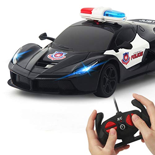 HenTuha Coche Teledirigido, Policía RC Car, 27 MHz Police Coche Radiocontrol con 360° Rotazione Coche Teledirigido con Luces, Coches de Juguetes Niños 3-12 Años para Regalo Juegos