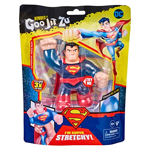 Heroes of Goo Jit Zu 41233 - Paquete de Juguete de Superman de DC, héroes Flexibles, pegajosos y elásticos, Color Rojo y Azul