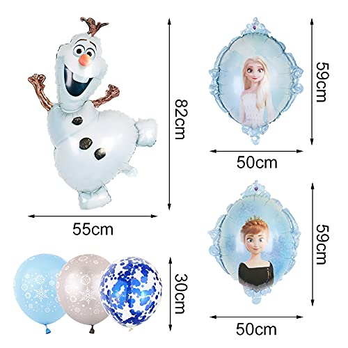 Hilloly 10 pcs Frozen Fiesta Cumpleaños Globos de Princesa congelada Decoración para Niños Congelado Globo Baby Shower Decoraciones de Fondo Princesa Adornos Tartas Globo