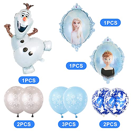 Hilloly 10 pcs Frozen Fiesta Cumpleaños Globos de Princesa congelada Decoración para Niños Congelado Globo Baby Shower Decoraciones de Fondo Princesa Adornos Tartas Globo