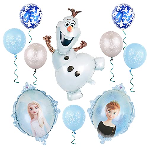 Hilloly 10 pcs Frozen Fiesta Cumpleaños Globos de Princesa congelada Decoración para Niños Congelado Globo Baby Shower Decoraciones de Fondo Princesa Adornos Tartas Globo