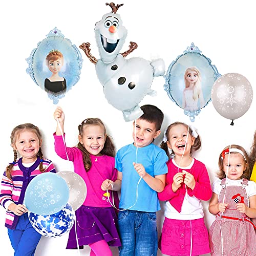 Hilloly 10 pcs Frozen Fiesta Cumpleaños Globos de Princesa congelada Decoración para Niños Congelado Globo Baby Shower Decoraciones de Fondo Princesa Adornos Tartas Globo