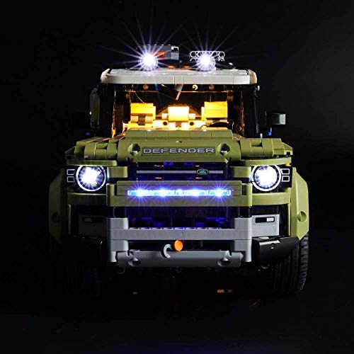 Hima Kit de luz LED para Lego 42110, no incluye el modelo Lego, el kit de luz LED de ladrillo compatible con Land Rover Defender modelo de bloques de construcción, estilo clásico