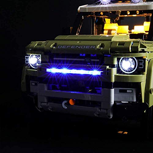 Hima Kit de luz LED para Lego 42110, no incluye el modelo Lego, el kit de luz LED de ladrillo compatible con Land Rover Defender modelo de bloques de construcción, estilo clásico