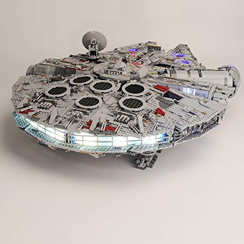 Hima Kit de luz LED para Lego 75192, no incluye el modelo Lego, el kit de iluminación LED de ladrillo compatible con el modelo de bloques de construcción Millennium Falcon