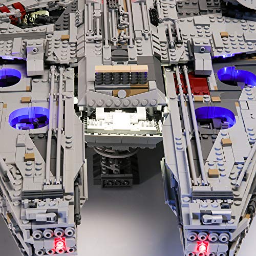 Hima Kit de luz LED para Lego 75192, no incluye el modelo Lego, el kit de iluminación LED de ladrillo compatible con el modelo de bloques de construcción Millennium Falcon