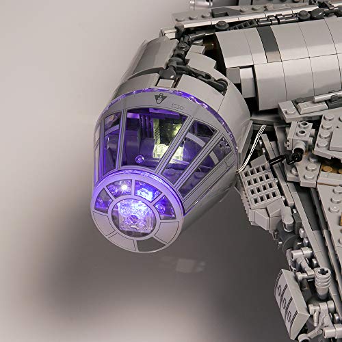 Hima Kit de luz LED para Lego 75192, no incluye el modelo Lego, el kit de iluminación LED de ladrillo compatible con el modelo de bloques de construcción Millennium Falcon