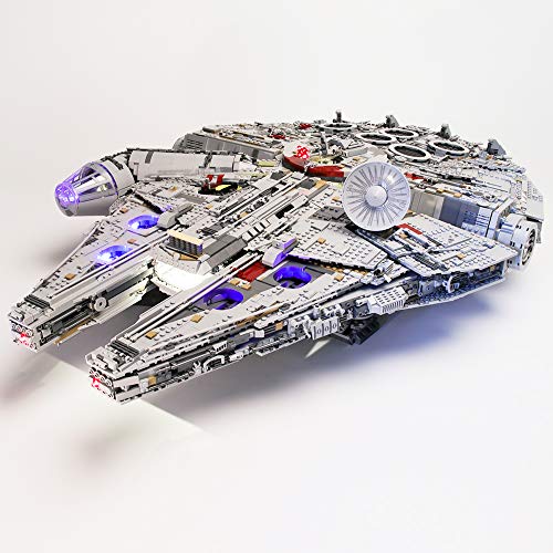 Hima Kit de luz LED para Lego 75192, no incluye el modelo Lego, el kit de iluminación LED de ladrillo compatible con el modelo de bloques de construcción Millennium Falcon