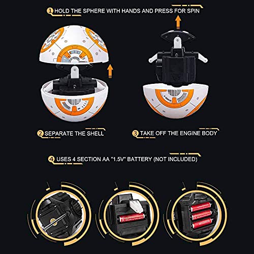 HJBH 2.4G Robot De Control Remoto Inteligente Star Wars Upgrade RC Bb8 Robot con Música Sonido Figura De Acción Juguetes De Regalo Bola BB-8 para Niños, Force Awakens Star Wars Minifigure