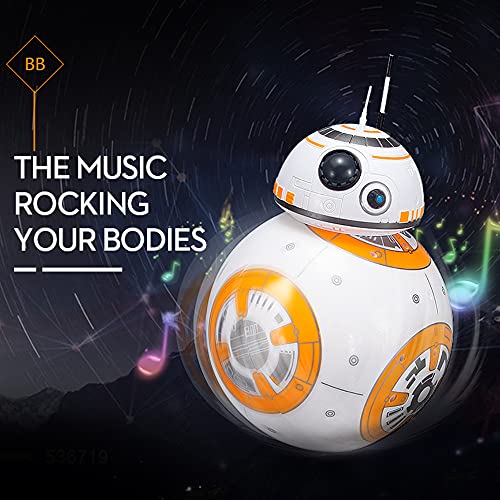 HJBH 2.4G Robot De Control Remoto Inteligente Star Wars Upgrade RC Bb8 Robot con Música Sonido Figura De Acción Juguetes De Regalo Bola BB-8 para Niños, Force Awakens Star Wars Minifigure