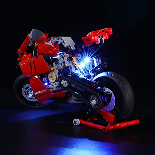 HLEZ Kit De Iluminación Led para Lego 42107 Compatible con Ladrillos De Construcción Lego Modelo Ducati Panigale V4 R (NO Incluido El Modelo)