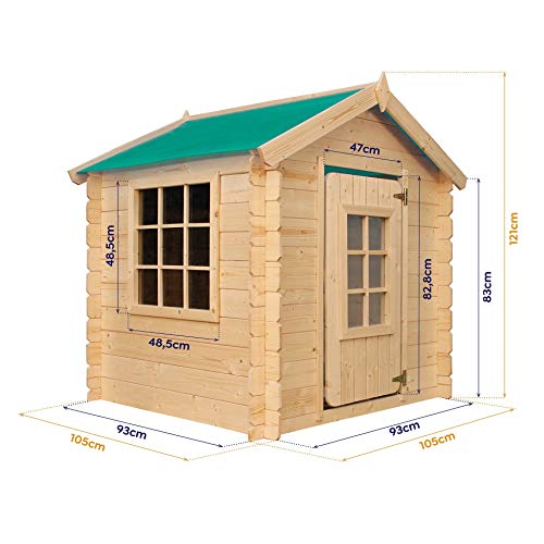 Hoggar by Okoru Casita Infantil de Madera Gretel 1.10m2 - 105x105x121cm. Casa para niños de Jardin