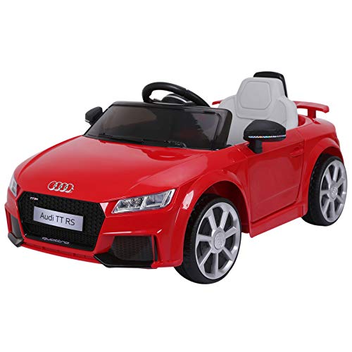 HOMCOM Audi TT Eléctrico Infantil Coche Juguete Niño 3 Años+ con Mando a Distancia con Música y Luces Modos de Aprendizaje Batería 6V Doble Apertura de Puerta Carga 30kg 103x63x44cm Color Rojo